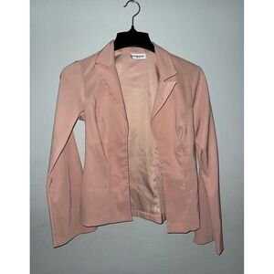 Vintage Wrapper Blush Pink Corset Blazer Fitted Bell Sleeve Party Career